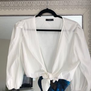 Shein Tie Front Crop Top